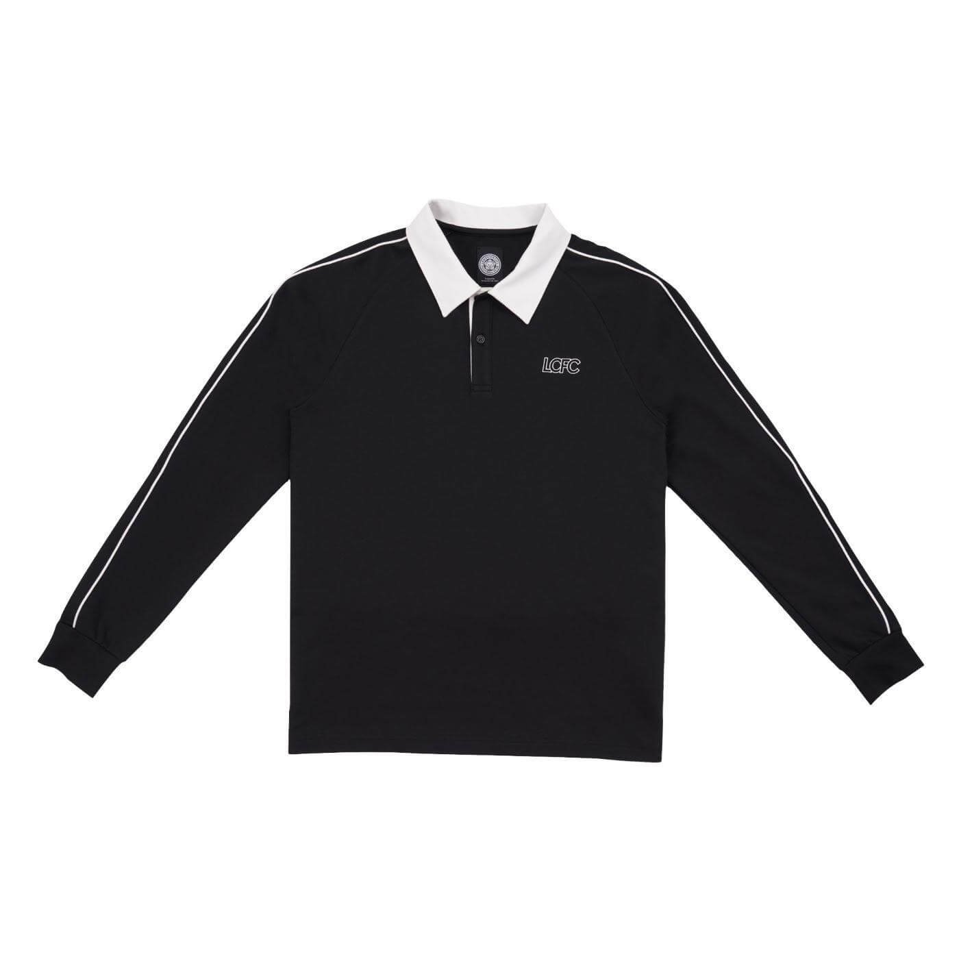 Leicester City Football Club Simple Direction  Long Sleeve Polo ShirtBlack Size S_免税价格_亿点免税