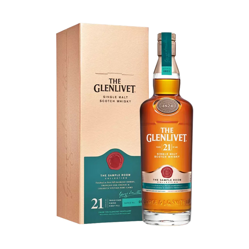 GLENLIVET/格兰威特 单一麦芽苏格兰威士忌酒21年陈酿700ml（2022年版）_免税价格_亿点免税