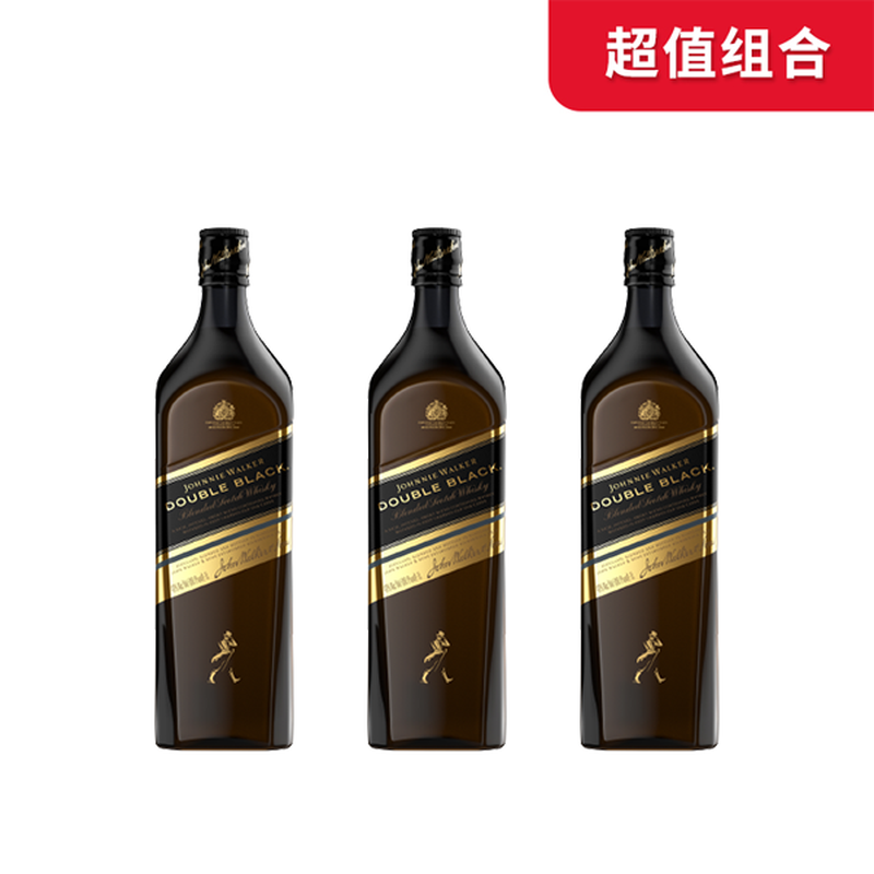 【超值组合】尊尼获加深邃醇黑牌苏格兰威士忌（无盒）3瓶装组合