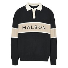 MALBON/马尔本#BLACK/ MALBON B RTW BLOCK KNIT POLO_男士_M_免税价格_