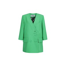 LUCKY CHOUETTE #绿 / Linen V-neck Jacket(Capri Sleeve)_38_免税价格_亿点免税