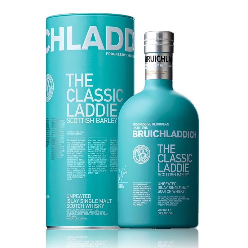 布赫拉迪（Bruichladdich）【英国原装进口】 麦芽经典苏格兰单一麦芽威士忌700ml  瓶:700ml_免税价格_亿点免税