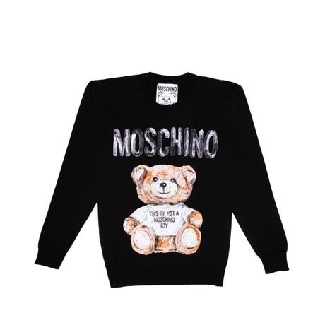 MOSCHINO/莫斯奇诺 Teddy Bear 印花圆领毛衣 XS_免税价格_亿点免税
