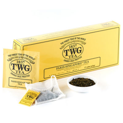 TWG Tea | 手工纯棉茶包 巴黎-新加坡绿茶_免税价格_亿点免税