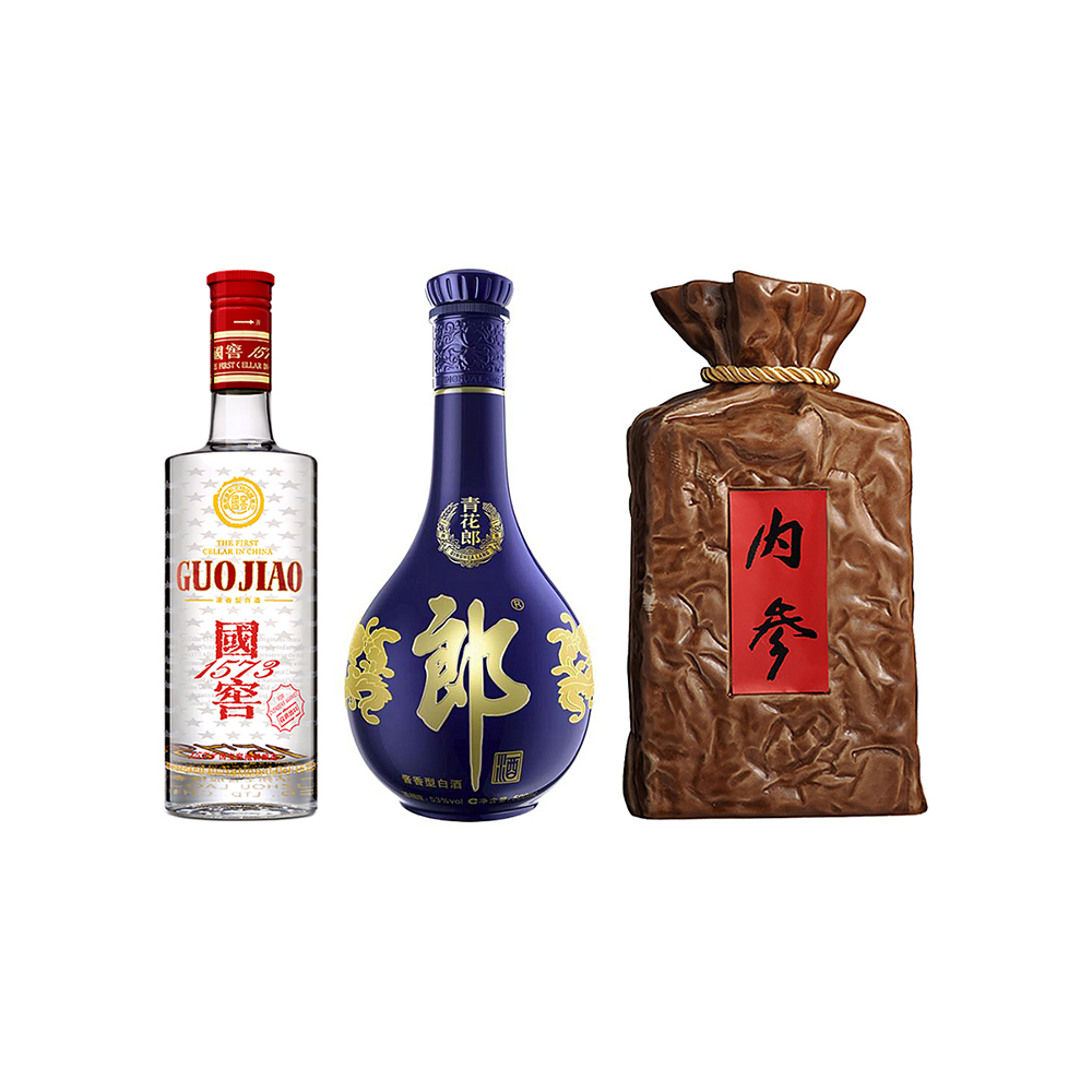 国窖1573白酒组合装：国窖1573+郎酒青花+酒鬼内参