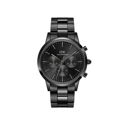 DW丹尼尔惠灵顿 ICONIC CHRONOGRAPH LINK精钢自动表 DW00100642-Black_免税价格_亿点免税