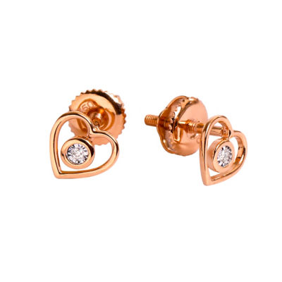 18K Diamond Heart Earring_免税价格_亿点免税