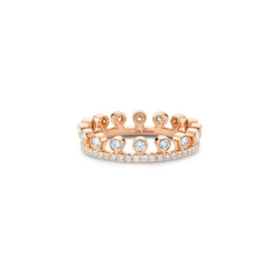 De Beers 戴比尔斯Dewdrop18K玫瑰金镶钻戒指J1FU31Z00K50_免税价格_亿点免税