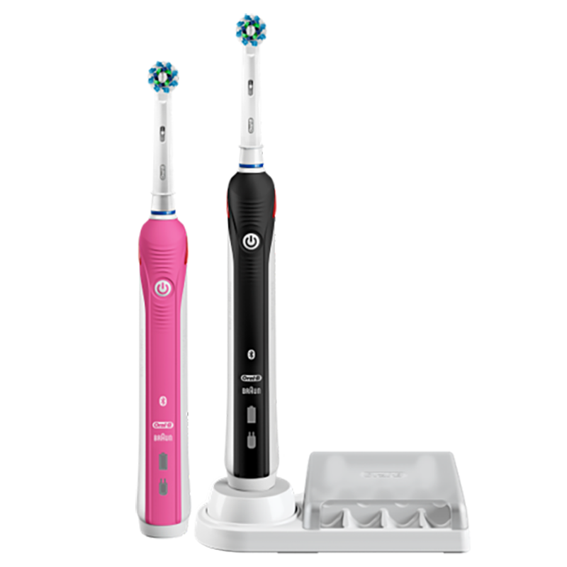 Oral B 欧乐B  4900 智能型电动牙刷两支装 (黑+粉红)_免税价格_亿点免税