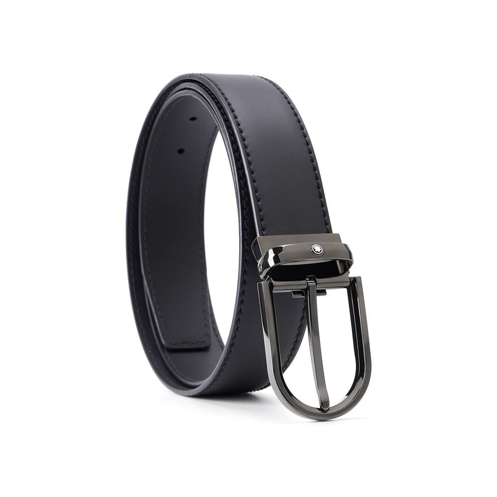 MONTBLANC 万宝龙 男士亮针扣腰带 黑色