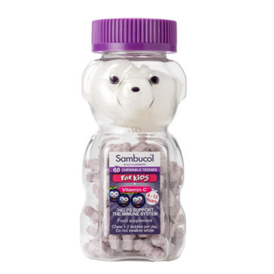 Sambucol Chewable Teddies for Kids (UK Version), 60 chewable tabs._免税价格_亿点免税