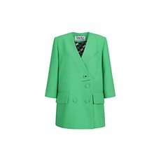 LUCKY CHOUETTE #绿色 / Linen V-neck Jacket(Capri Sleeve)_36