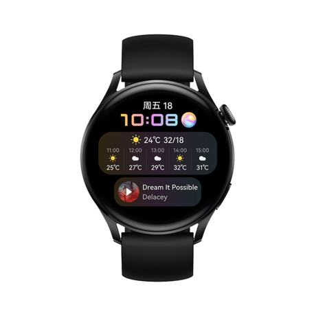 HUAWEI 华为 WATCH 3 GLL-AL00(黑色氟橡胶表带) 黑
