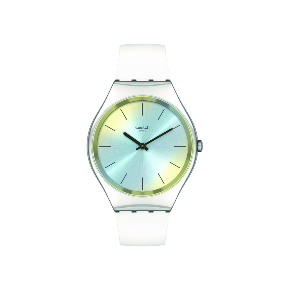 SWATCH 斯沃琪 超薄金属系列光感白韵石英腕表