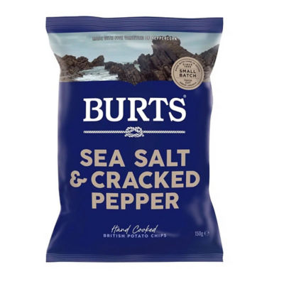 BURTS BRITISH HANDCOOKED POTATO CHIPS 150G - SEA SALT & CRACKED PEPPER GLUTEN FREE_免税价格_亿点免税