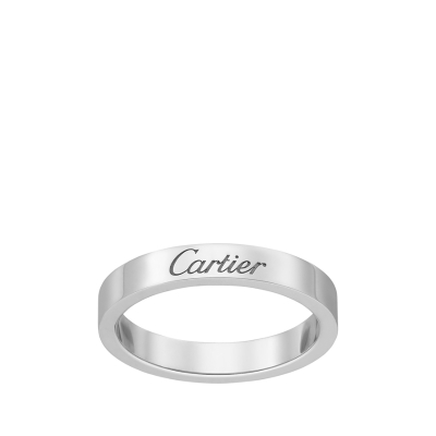 Cartier卡地亚C系列戒指 铂金 窄版对戒 单枚_免税价格_亿点免税