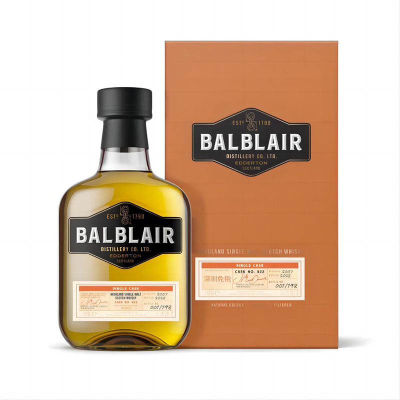 巴布萊尔2007年#522单桶苏格兰单一麦芽威士忌0.7L(深免独家）_免税价格_亿点免税