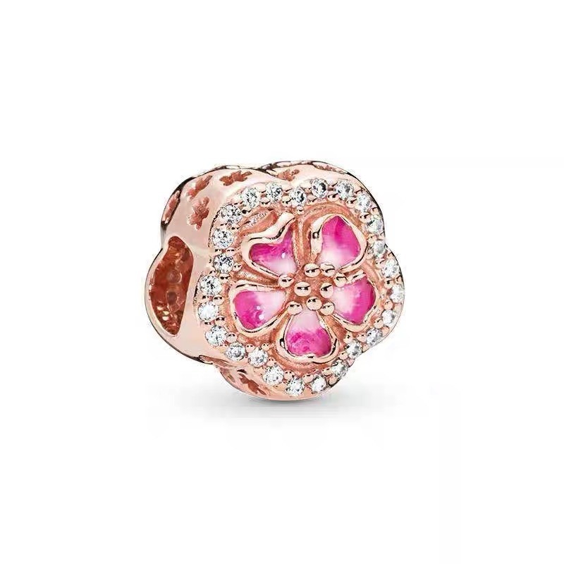 【微瑕特卖】Pandora 闪耀粉色桃花串饰（划痕/污渍/氧化， 银制