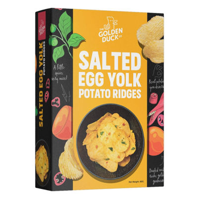 THE GOLDEN DUCK SINGAPORE SALTED EGG POTATO RIDGES 80G - halal certified_免税价格_亿点免税