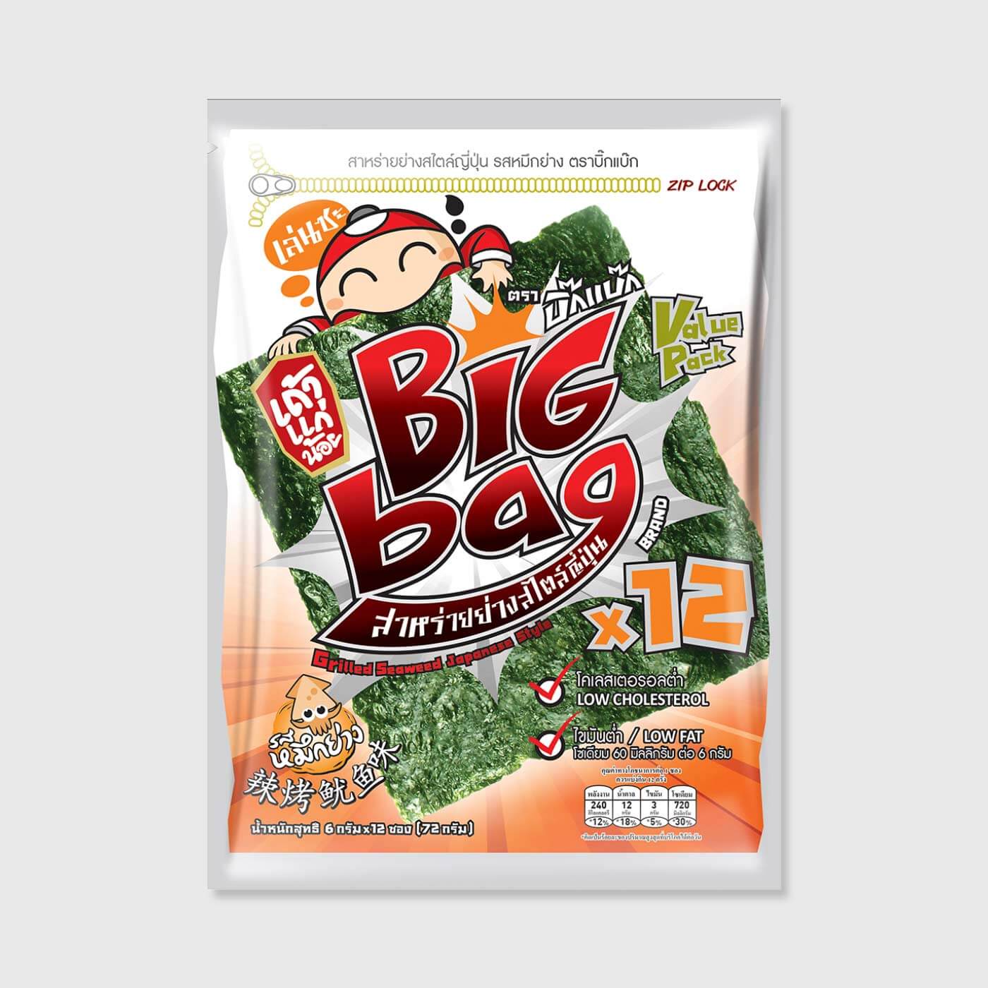 Taokaenoi Grilled Seaweed Spicy Grilled Squid Flavour (Big Bag Brand)_免税价格_亿点免税