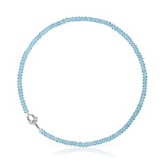 桃丝熊/TOUS 桃丝熊/TOUS Silver Necklace with treated blue chalcedony MANIFESTO_免税价格_亿点免税