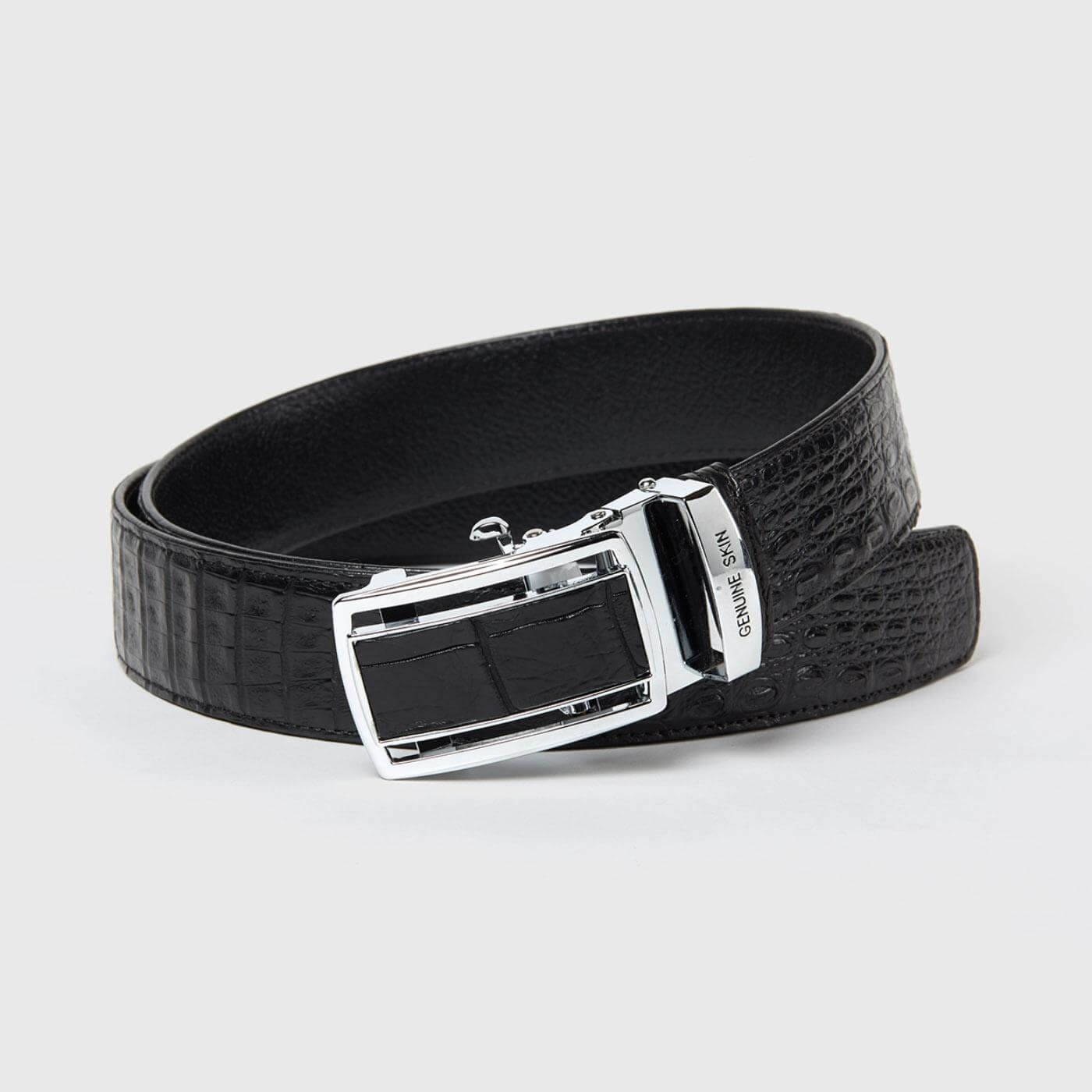 Longlai Crocodile Men Belt 1.5 Black Colour_免税价格_亿点免税