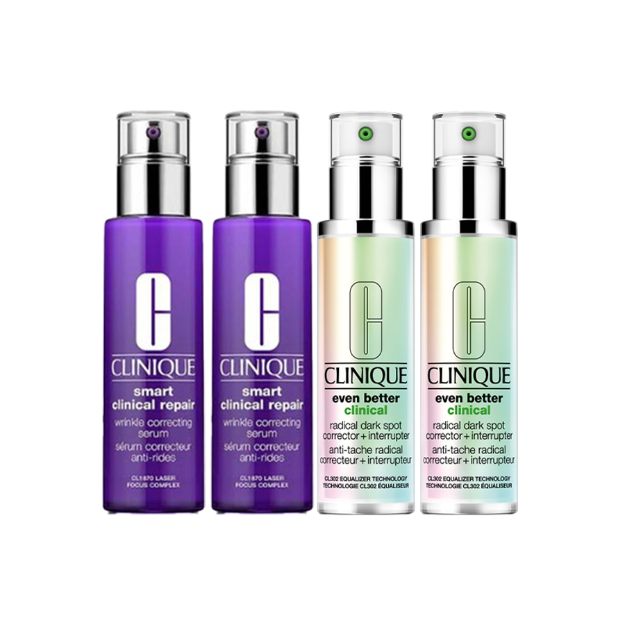 CLINIQUE 倩碧 早C晚A囤货装 美白淡斑精华100ml*2+ 紫光瓶精华100ml*2