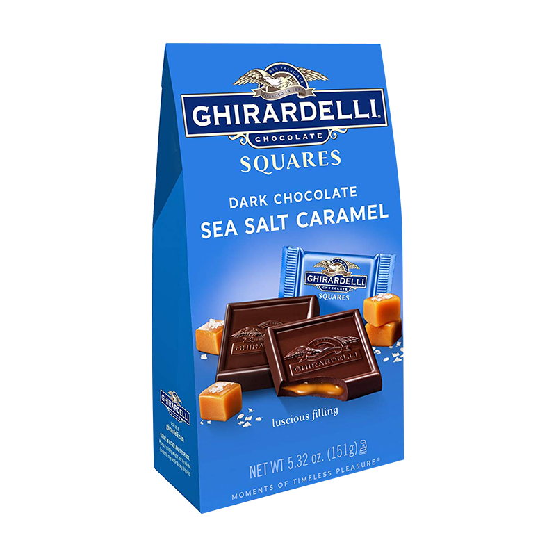 Ghirardelli吉尔德利焦糖海盐方形黑巧克力袋装151g（免值品）