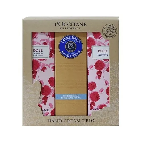 L'occitane 欧舒丹乳木果及玫瑰润手霜三支装