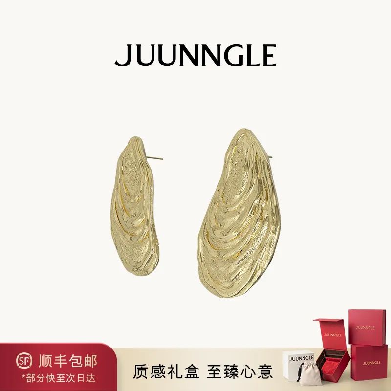 JUUNNGLE 洲谷 贻贝耳钉 金色