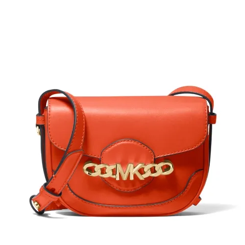 Michael Kors Hally 超小号皮质斜挎包 牛皮革 橘红色