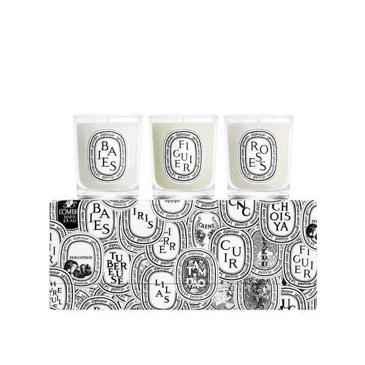 DIPTYQUE diptyque迷你香氛蜡烛礼盒-浆果香 无花果 玫瑰