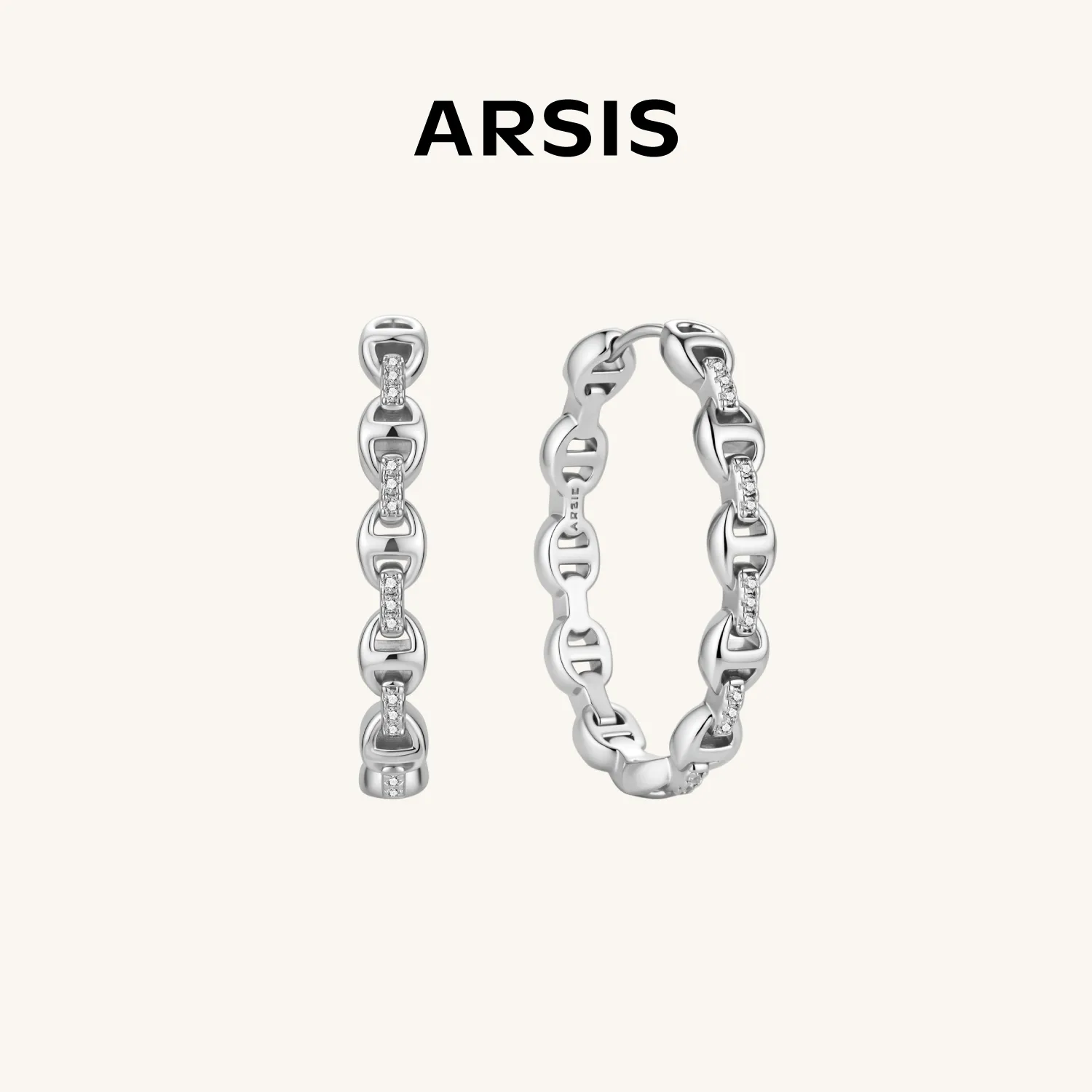 ARSIS 猪鼻耳圈 银色