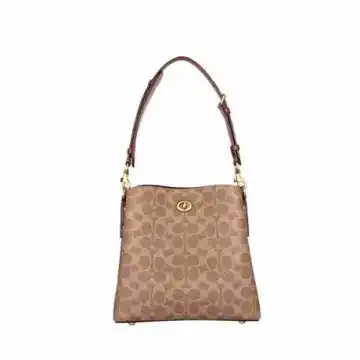 COACH 蔻驰经典标志帆布WILLOW水桶包单肩包 约23.5*11*22cm 经典颜色 人造革
