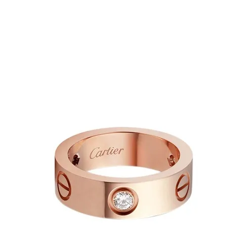 Cartier卡地亚LOVE系列戒指 玫瑰金钻石 结婚对戒 单枚
