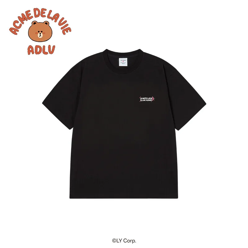 ACME DE LA VIE SLEEPING LINE FRIENDS SHORT SLEEVE T-SHIRT BLACK1