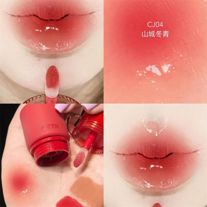 AZTK随行双色水嘟嘟唇冻显白水光不沾杯唇蜜口红镜面唇釉 规格:CJ04 山城冬青 2.5g+2.5g