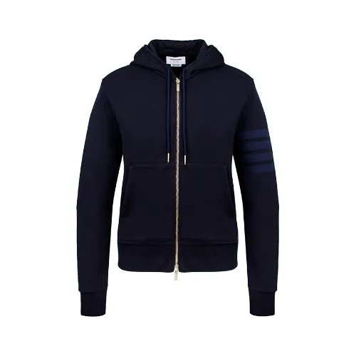 Thom Browne 4 条纹拉链连帽衫男女同款