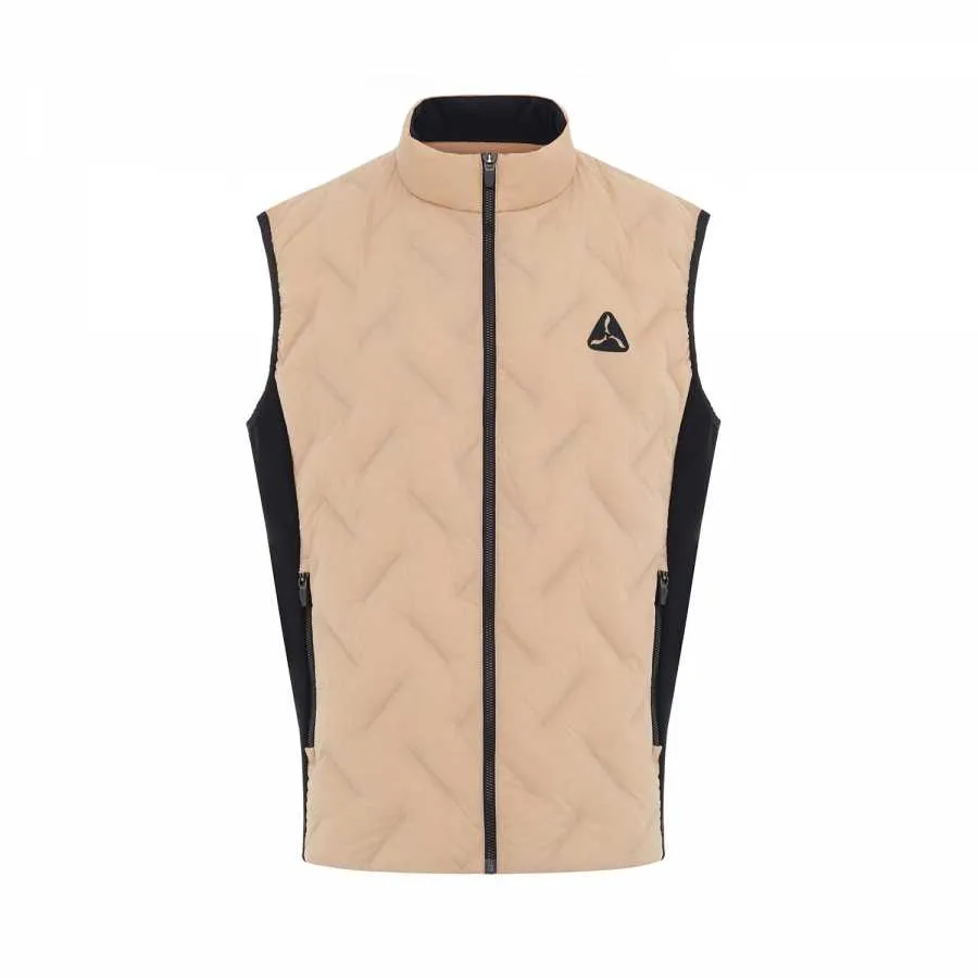 【高尔夫系列】LI-NING1990男士修身拼接轻薄羽绒马甲 李宁1990 妃糖棕