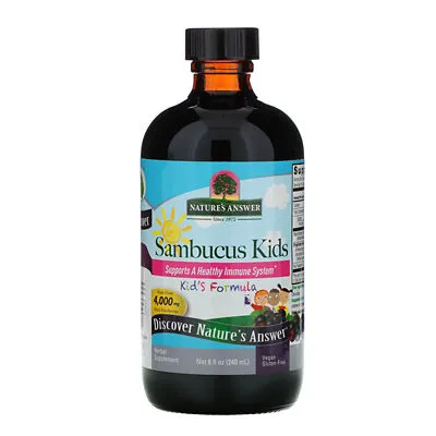 Nature's Answer Sambucus Black Elder Berry Extract (A/F) - Kids' Formula, 240 ml.