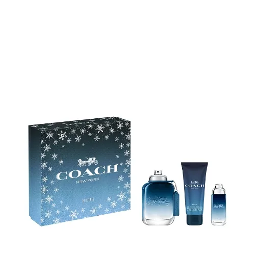 COACH 蔻驰纽约蓝调男士淡香水+沐浴露+小喷雾套装100ML*2+15ML