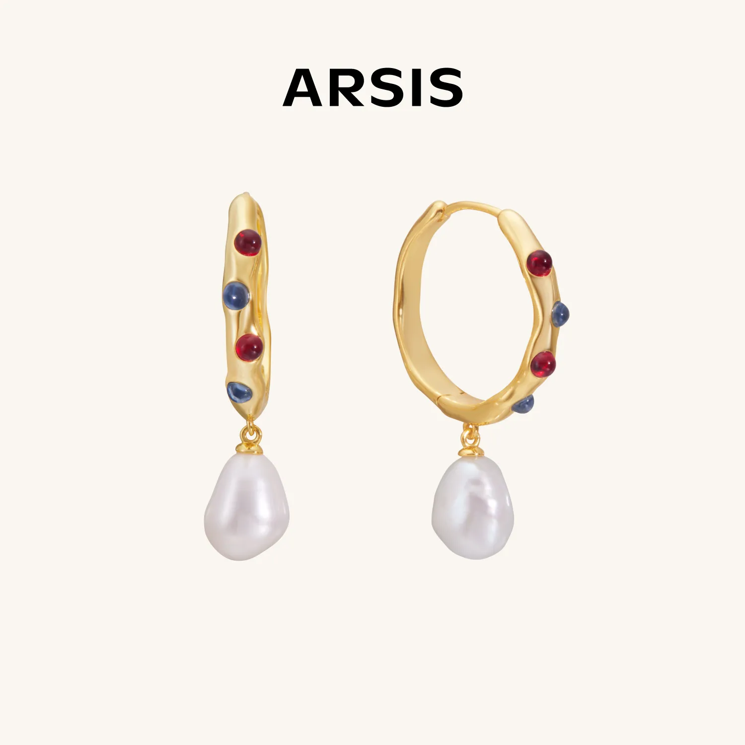 ARSIS 油画复古耳圈 金色