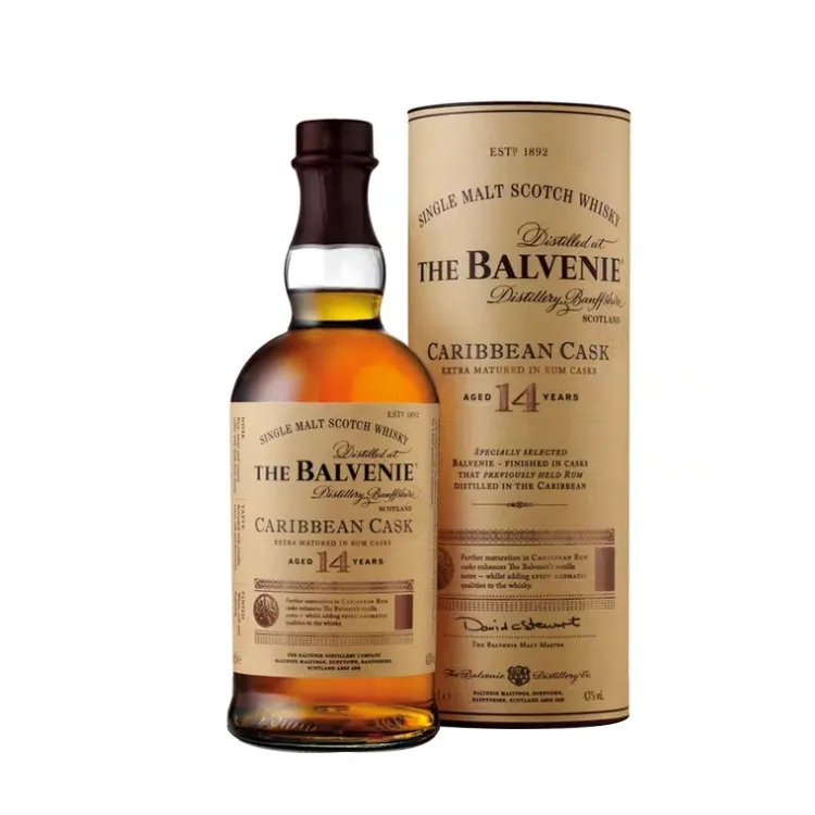 The Balvenie 百富14年加勒比海兰姆桶单一纯麦威士忌 700毫升