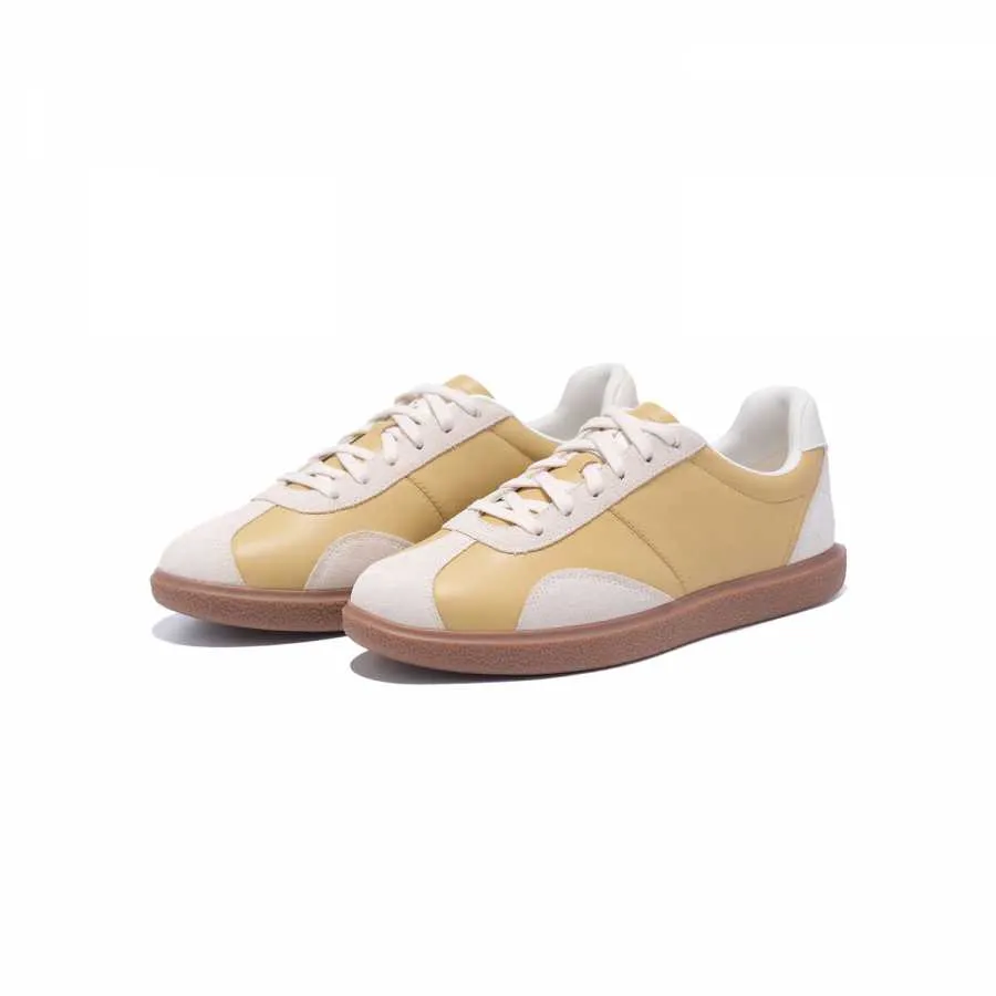 【肖战同款-徜徉】LI-NING1990 女士运动板鞋 李宁1990经典系列 咖喱黄/米白色