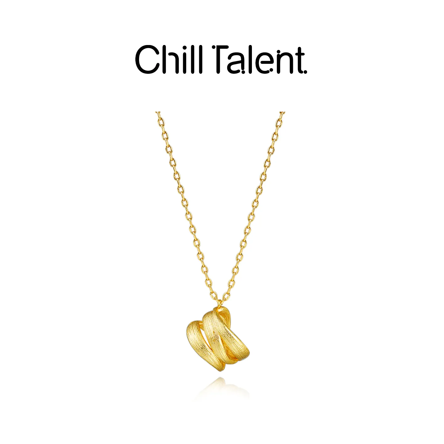 ChillTalent 沙宙项链手工拉丝轻奢简约百搭度假质感时尚小众设计 金色