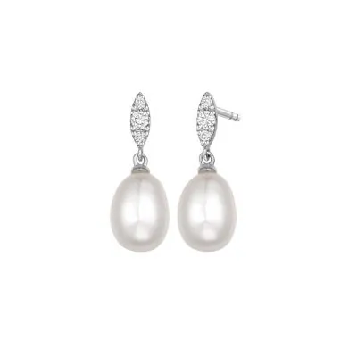 金心珠宝 Perolé White Gold Diamond Earrings