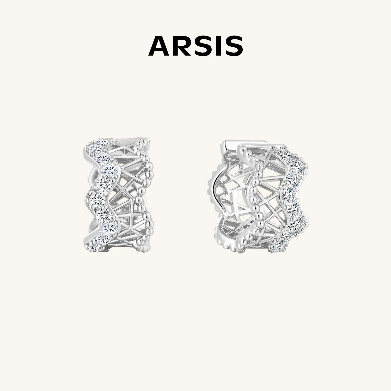 ARSIS 飘带裙摆耳骨夹（银色 右耳）