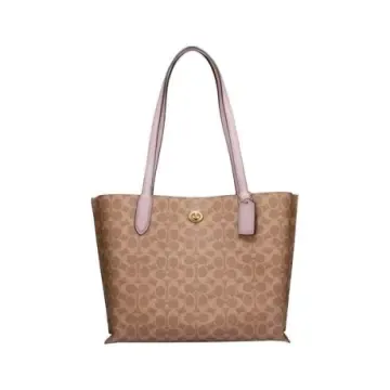 COACH 蔻驰女士手提包C9083 B4U1M 皮革 蔻驰格纹 约29*34*15cm