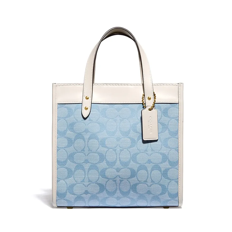 【微瑕特卖】Coach 蔻驰经典标志提花FIELD TOTE 22号托特包（多处划痕、污渍、氧化、褶皱、无保卡，随机发货）
