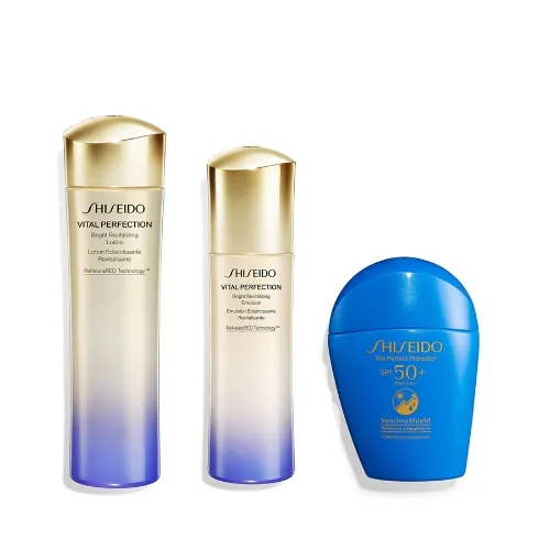 【资生堂 520限定组合】 悦薇智感紧颜亮肤水+悦薇智感紧颜亮肤乳+新艳阳夏臻效水动力防护乳液SPF 50 PA